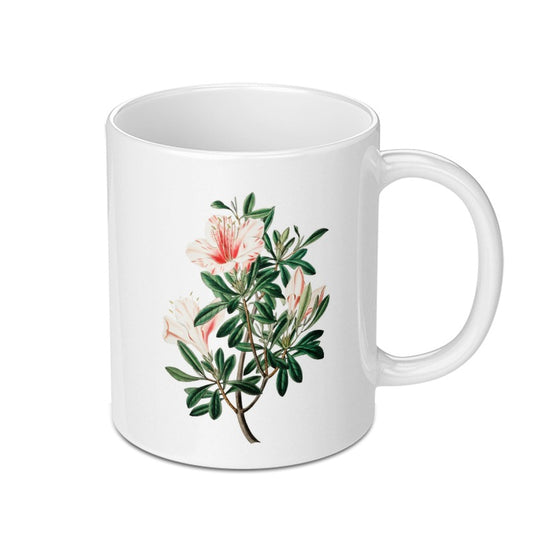 Floral Mug, Azalea Mug, Flower Mug, Botanical Mug, Vintage Style Mug, Tea Mug, Coffee Mug, Drinkware, Gift For Her, Spring Mug - Tawshia
