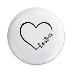 Besties Heart Pinback Button, Friendship Gift, Best Friend Present, Cute Bestie Accessory, Gift for Friend, Bestie Button - Tawshia