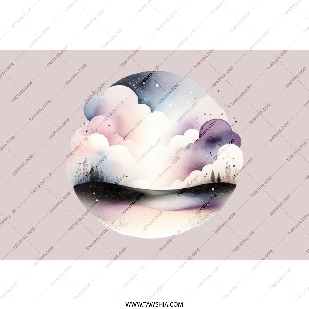Dreamscape Tumbler, Cloudscape Tumbler, Galaxy Tumbler, Celestial Gift, Stars Tumbler, Watercolor Design, Travel Mug, Insulated Cup - Tawshia