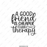 Good Friend Cheaper Than Therapy Pocket Mirror, Funny Friend Gift, Friendship Quote, Cute Compact Mirror, Best Friend Present - Tawshia