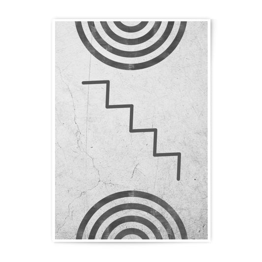 Abstract Geometric Photographic Print, Circle and Stairs Design, Minimalist Wall Art, Modern Home Decor, Art Print for Living Room - Tawshia