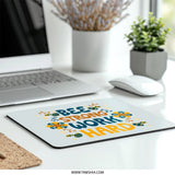 Bee Strong Mouse Pad, Work Hard Design, Motivational Office Decor, Floral Mousepad, Cute Desk Accessory, Gift For Her, Inspirational Quote - Tawshia