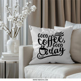 Good Coffee Good Day Pillow, Coffee Lover Gift, Home Decor Pillow, Inspirational Pillow, Coffee Themed Pillow, Cozy Pillow, Gift Idea - Tawshia
