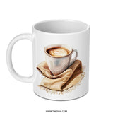 Coffee Mug Art, Latte Design, Cozy Scarf, Unique Coffee Lover Gift, Drinkware Mug, Morning Mug, Gift for Friend, Coffee Art Mug - Tawshia