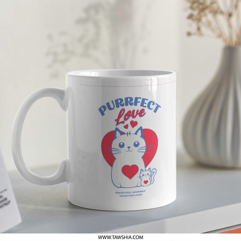 Purrfect Love Valentine's Pair Adorable Cat Mug product