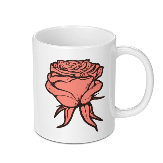 Rose Mug, Floral Coffee Mug, Botanical Tea Cup, Flower Lover Gift, Garden Mug, Rose Design Mug, Pretty Mug, Unique Mug, Drinkware, Gifts - Tawshia