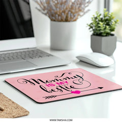 Mommy Is My Bestie MousePad, Gift for Mom, Mother's Day Gift, Cute Mom MousePad, Best Mom Ever, Pink MousePad, Mom Birthday Gift - Tawshia