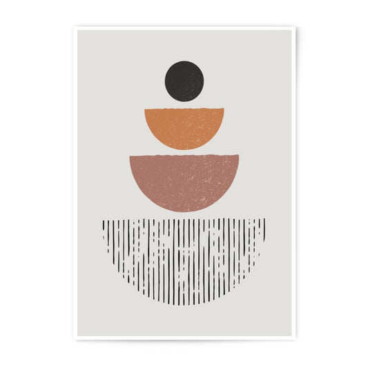 Geometric Photographic Print, Abstract Shapes Art, Minimalist Wall Decor, Modern Art Print, Neutral Color Palette, Circle and Semi Circle - Tawshia