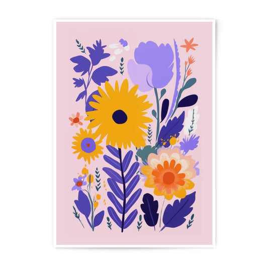 Floral Photographic Print, Botanical Wall Art, Colorful Flower Illustration, Home Decor, Aesthetic Room Decor, Art Print - Tawshia