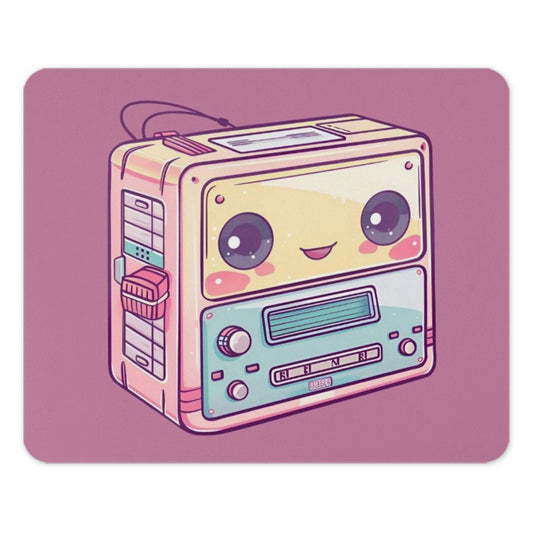 Cute Kawaii Radio Mouse Pad, Aesthetic Desk Decor, Gamer Gift, Office Accessories, Computer Mat, Pastel Colors, Unique Mousepad Design - Tawshia