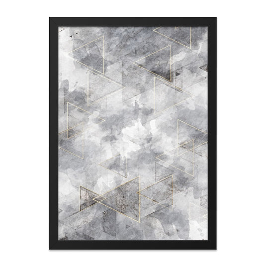 Geometric Wall Art, Triangle Abstract Print, Gray Watercolor, Modern Home Decor, Contemporary Wall Art - Tawshia