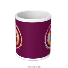 Burgundy Ceramic Cup with Artistic Design product type