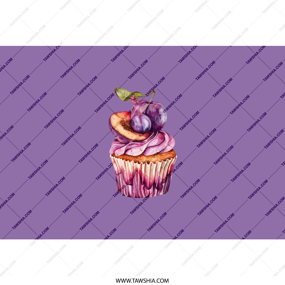 Plum Cupcake Tumbler, Fruit Tumbler, Purple Tumbler, Foodie Gift, Dessert Lover, Cupcake Art, Stylish Drinkware, Unique Tumbler Design - Tawshia