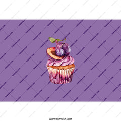 Plum Cupcake Tumbler, Fruit Tumbler, Purple Tumbler, Foodie Gift, Dessert Lover, Cupcake Art, Stylish Drinkware, Unique Tumbler Design - Tawshia