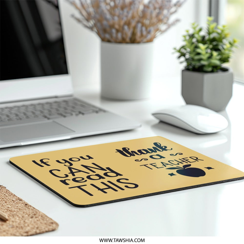 Thank You Teacher Mouse Pad, Teacher Appreciation Gift, If You Can Read This Mousepad, Teacher Mousepad, School Teacher Gift Idea - Tawshia