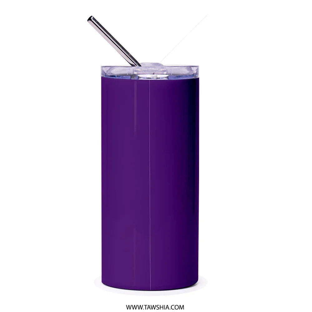 Stylish Purple Tumbler with Straw Stainless Steel product