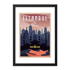 Istanbul Wall Art Print, Cityscape Art, Ottoman Art, Turkish Decor, Travel Poster, Home Decor, Unique Wall Decor, Islamic Art - Tawshia