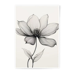 Floral Photographic Print, Black and White Flower Art, Elegant Botanical Decor, Modern Home Art, Fine Line Flower, Minimalist Art Print - Tawshia
