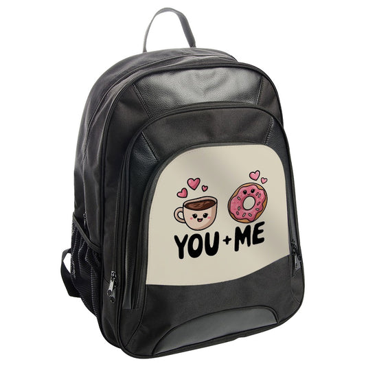 You and Me Coffee Donut Backpack, Cute Cartoon Backpack, Foodie Backpack, Kawaii Backpack, Gift Backpack - Tawshia