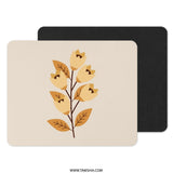 Floral Mouse Pad, Botanical Computer Accessory, Beige Yellow, Modern Office Decor, Nature Inspired, Aesthetic Gift, Desk Mat, Mousepad - Tawshia