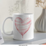 Heart Balloon Mug, Valentine Gift Idea, Unique Coffee Mug, Watercolor Heart Mug, Cute Mug Design, Love Mug, Anniversary Present - Tawshia