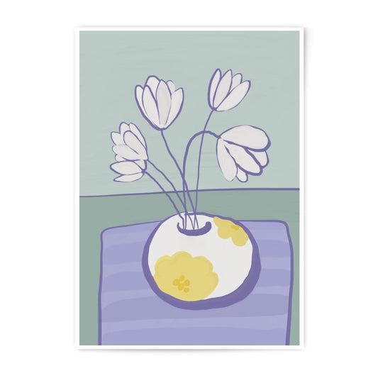 Tulips Photographic Print, Floral Wall Art, Flower Vase Still Life, Modern Art Print, Botanical Home Decor, Trendy Artwork - Tawshia