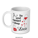 Secret Ingredient Love Mug, Funny Gift, Cooking Mug, Kitchen Decor, Recipe Mug, Foodie Present, Coffee Lover, Gift Idea, White Mug - Tawshia