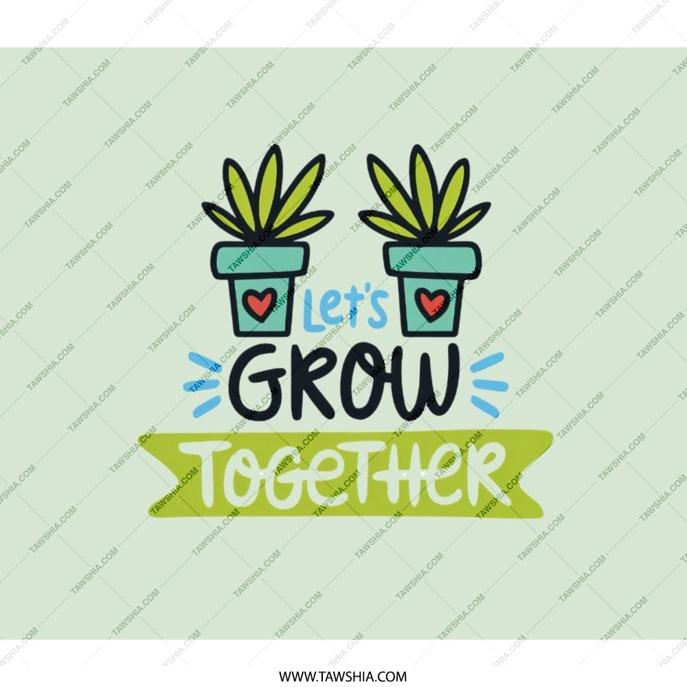 Lets Grow Together Backpack, Gardener Backpack, Plant Lover Gift, Cute Backpack, Nature Theme Backpack, Motivational Backpack - Tawshia