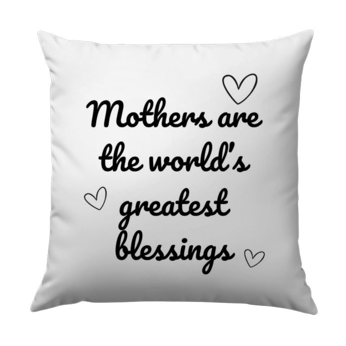 Mothers Day Pillow, Gift for Mom, Greatest Blessings Quote Pillow, Decorative Throw Pillow, Home Decor, Best Mom Ever - Tawshia