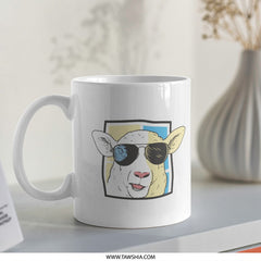 Funny Sheep with Sunglasses on White Mug product
