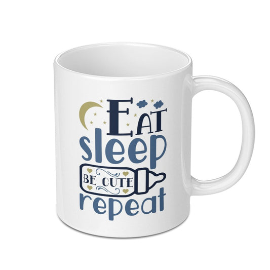 Eat Sleep Be Cute Repeat Mug, Baby Shower Gift, New Parent Mug, Coffee Mug, Funny Mug, Gift for Mom, Adorable Design Mug - Tawshia
