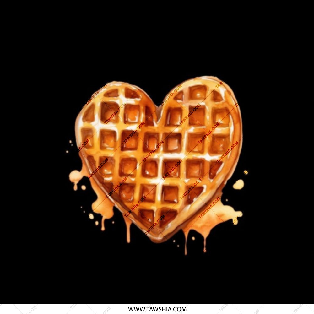 Heart Waffle Pocket Mirror, Cute Foodie Gift, Valentine's Day, Sweet Breakfast, Waffle Lover Mirror, Travel Makeup Mirror, Compact Mirror - Tawshia