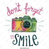 Camera Mug, Don't Forget to Smile Mug, Photography Lover Gift, Inspirational Mug, Motivational Coffee Mug, Gift for Her, Photographer Mug - Tawshia