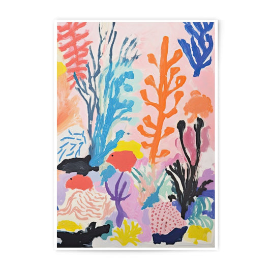 Abstract Coral Reef Photographic Print, Colorful Sea Life Art, Ocean Underwater Wall Decor, Modern Coastal Home Decor, Nature Photography - Tawshia