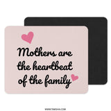 Mothers Heartbeat Mouse Pad, Family Gift, Mom Gift, Office Decor, Mothers Day, Heart Mousepad, Pink Decor, Desk Accessories - Tawshia
