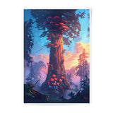 Magical Mushroom Tree Photographic Print, Fantasy Landscape Art, Mystical Forest Decor, Unique Wall Art, Nature Scenery Print - Tawshia