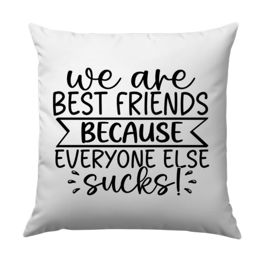 Funny Best Friend Pillow, Sarcastic Friendship Gift, Bestie Pillow, We Are Best Friends Because Everyone Else Sucks, Funny Pillow Decor - Tawshia