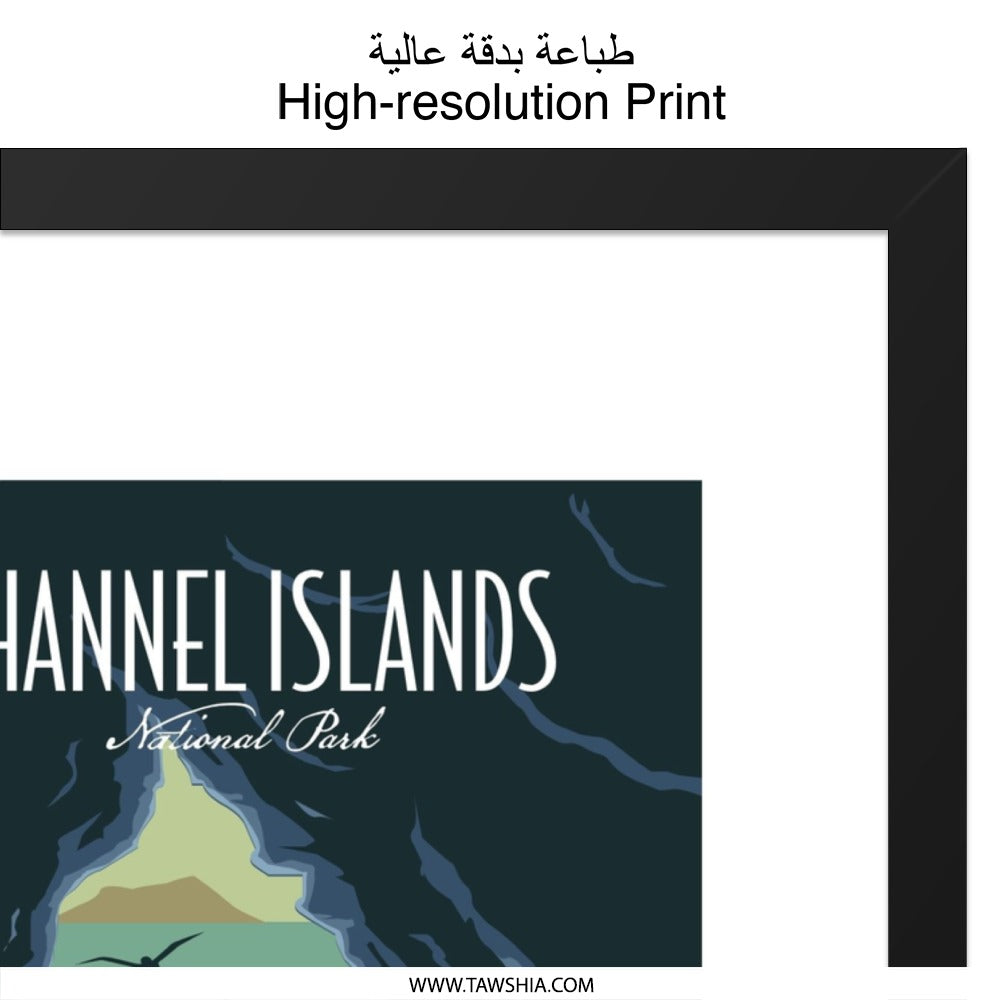 Channel Islands Wall Art, National Park Print, Kayak Art Print, California Travel Poster, Vacation Souvenir, Home Decor, Framed Art - Tawshia