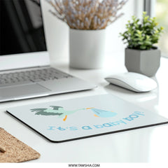 Baby Boy Mouse Pad, Stork Mousepad, New Baby Gift, Cute Mouse Pad, Baby Shower Gift, Boy Nursery Decor, Office Decor Mouse Pad - Tawshia