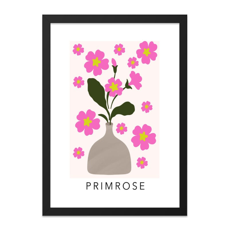 Primrose Flower Wall Art, Floral Print, Pink Flower Art, Botanical Art Print, Home Decor, Modern Wall Decor, Minimalist Wall Art - Tawshia