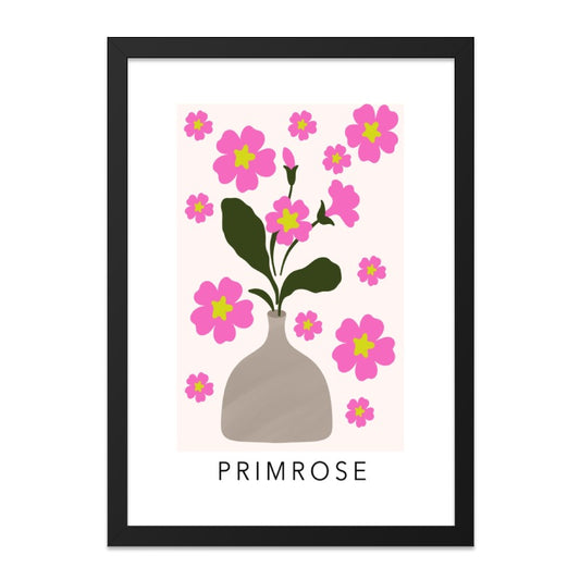 Primrose Flower Wall Art, Floral Print, Pink Flower Art, Botanical Art Print, Home Decor, Modern Wall Decor, Minimalist Wall Art - Tawshia