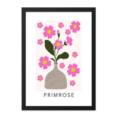 Primrose Flower Wall Art, Floral Print, Pink Flower Art, Botanical Art Print, Home Decor, Modern Wall Decor, Minimalist Wall Art - Tawshia
