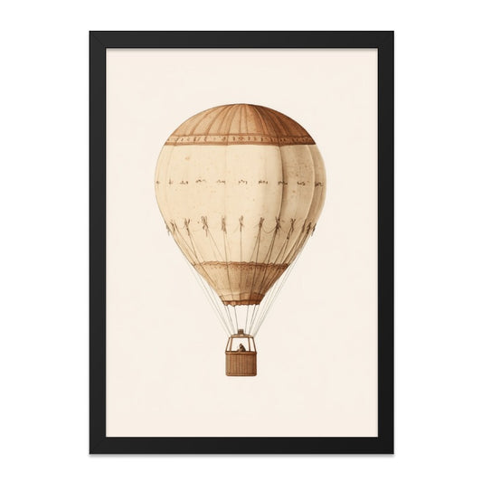 Vintage Hot Air Balloon Wall Art, Antique Balloon Print, Aviation Decor, Neutral Wall Art, Steampunk Art, Ballooning Gift Idea - Tawshia
