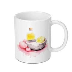 Lemon Spa Mug, Watercolor Mug, Aromatherapy Mug, Self Care Mug, Essential Oil Mug, Relaxation Gift Idea, Spa Lover Gift SKU: MG10004199 - Tawshia