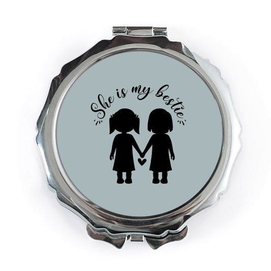 She Is My Bestie Pocket Mirror, Best Friends Gift, Cute Pocket Mirror, Gift For Her, Friendship Mirror, BFF Present - Tawshia