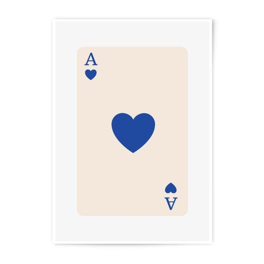 Ace of Hearts Photographic Print, Playing Card Wall Art, Minimalist Card Decor, Unique Card Player Gift, Casino Game Room Art Print - Tawshia