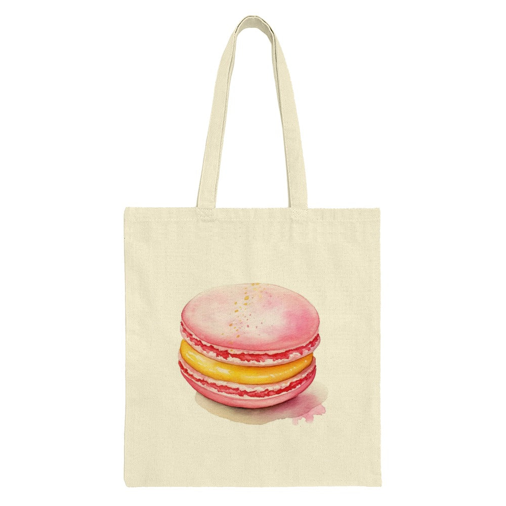 Macaron Tote Bag, Pink Macaron, Watercolor Macaron, French Macaron, Sweet Treat Bag, Foodie Gift, Dessert Lover Gift - Tawshia