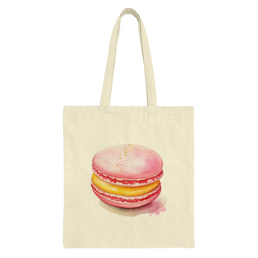 Macaron Tote Bag, Pink Macaron, Watercolor Macaron, French Macaron, Sweet Treat Bag, Foodie Gift, Dessert Lover Gift - Tawshia
