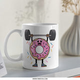 Funny Donut Mug, Gym Lover Gift, Cute Weightlifting Coffee Mug, Workout Humor Mug, Fitness Fanatic Present, Strong Donut Gift - Tawshia