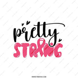 Pretty Strong Pillow, Breast Cancer Awareness, Decorative Pillow, Inspirational Pillow, Gift for Survivor, Hope Ribbon Pillow - Tawshia